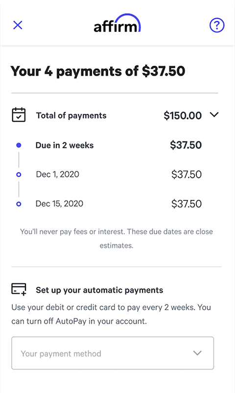 Pay over time