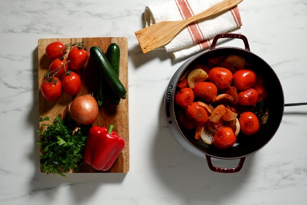 bowl of ingredients for shakshuka