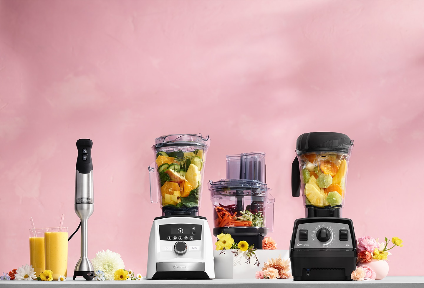 Blenders on a pink background