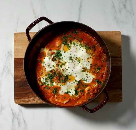 bowl of zucchini shakshuka