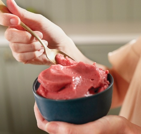 cup of hibiscus banana nice cream