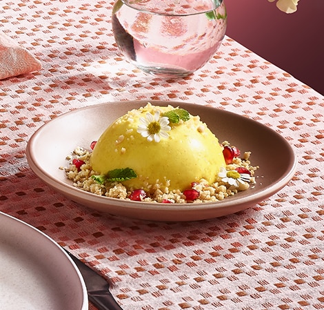 Lemon Semifreddo with Pomegranate Crumble Lemon Semifreddo with Pomegranate Crumble