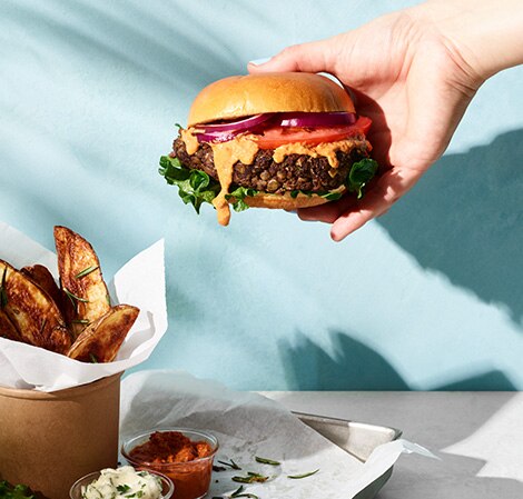mushroom lentil burger