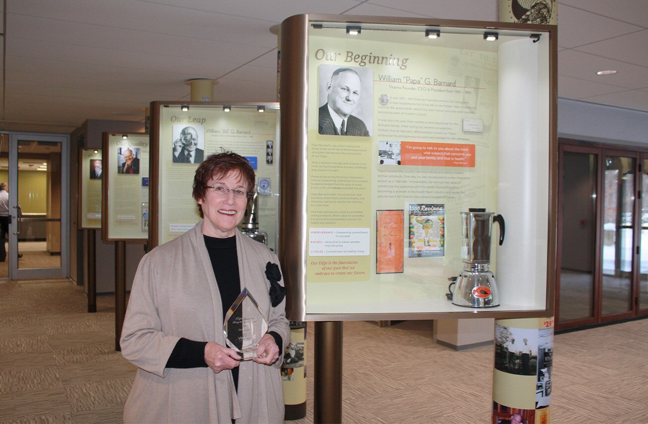 Diana Lorek with her papa barnard award