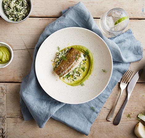 Baked Cod with Fennel Purée and Cauliflower Rice Recipe
