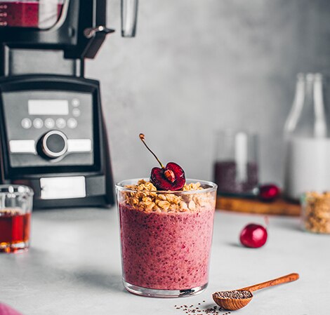 Dark Cherry Breakfast Chia Pudding
