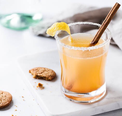 Gingersnap Cocktail cocktail with a cinnamon stick garnish