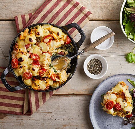 Smoked Cheddar, Parsnip and Kale Bread Pudding Recipe